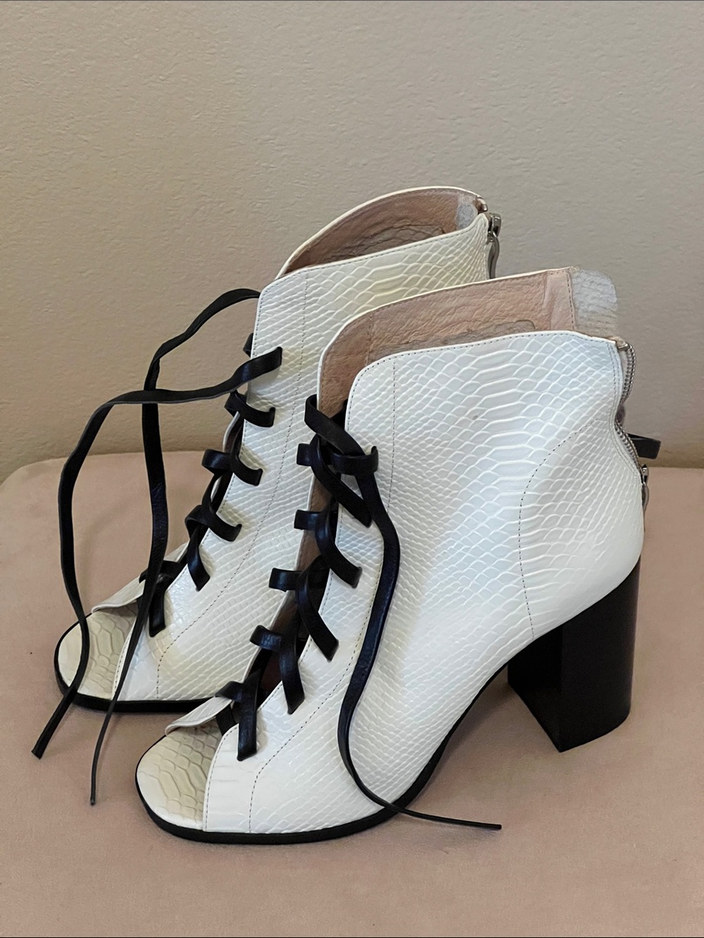 Chinese laundry high heels bootie with open toe